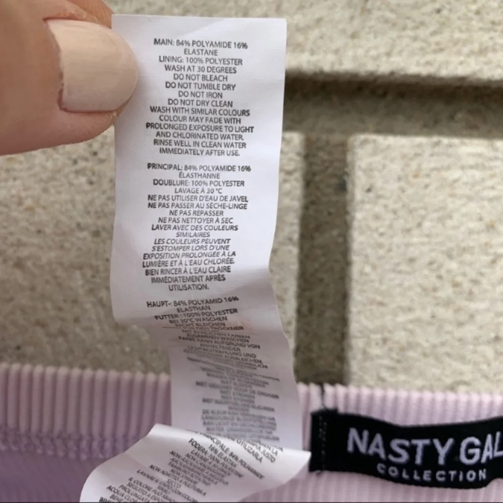 Nasty Gal Lavender Ribbed Two Piece Bikini Tank Top High Cut Bottoms 4 Y2K